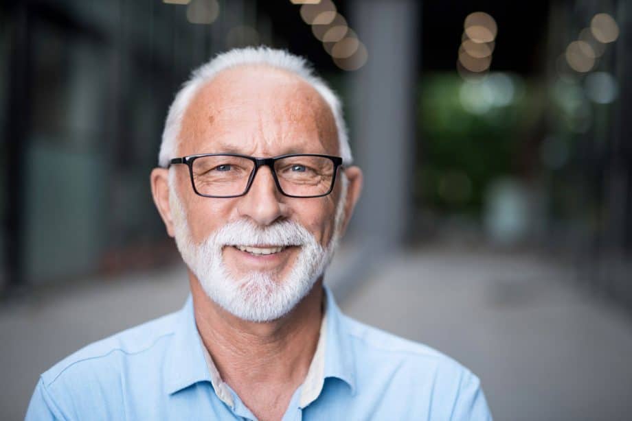 mature man smiling